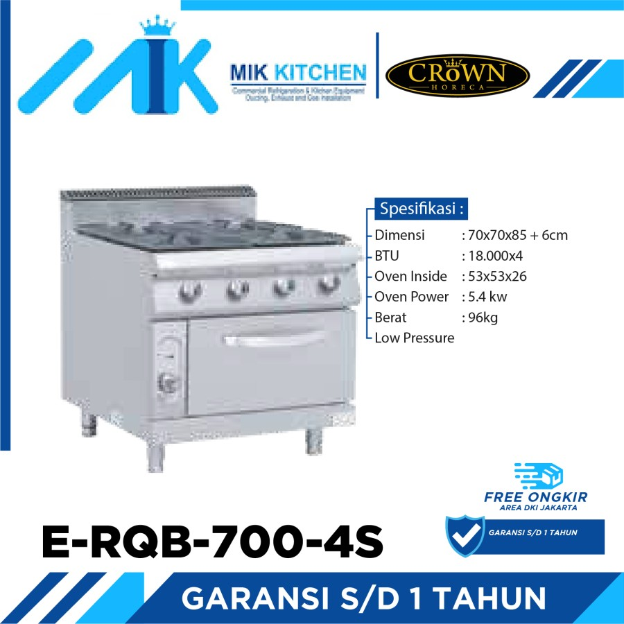 CROWN Gas Stove with Oven E-RQB-700-4S / E RQB 700 4S / ERQB7004S