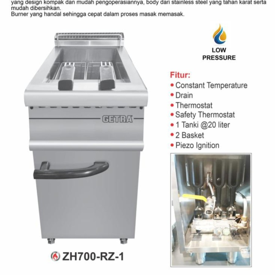 Getra gas fryer zh700-rz-1 / zh 700rz1 / zh 700 rz1