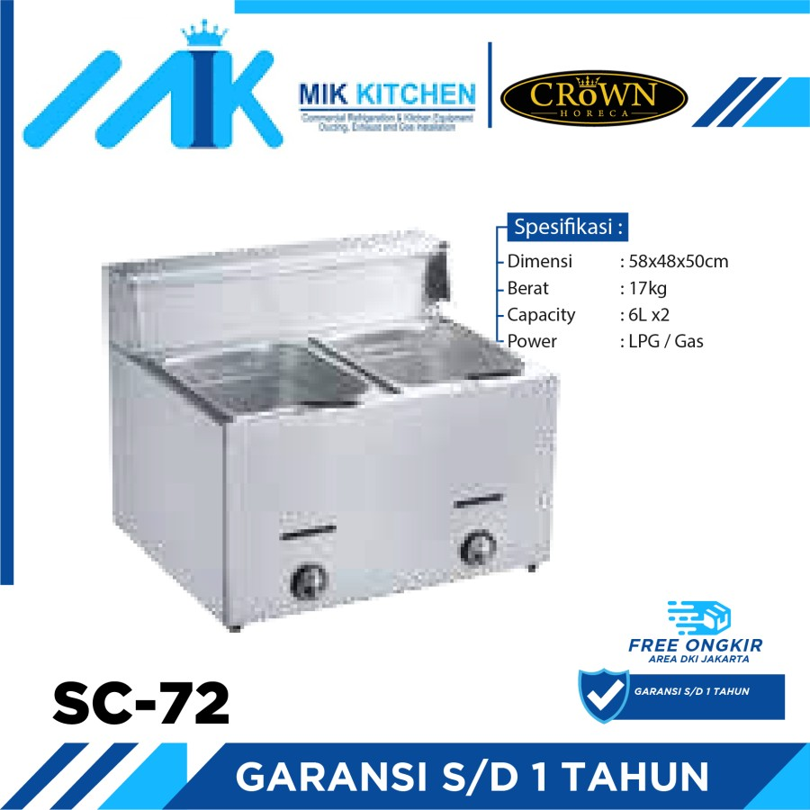 CROWN Gas Deep Fryer SC-72 / SC 72 / SC72