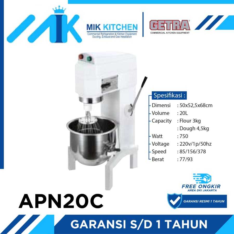 GETRA PLANETARY MIXER APN20C / APN-20C / APN 20C