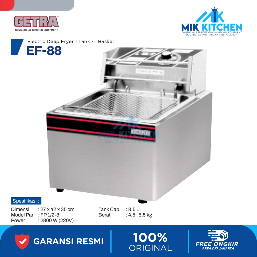 GETRA Electric Deep Fryer Counter Top EF-88 / EF 88 / EF88