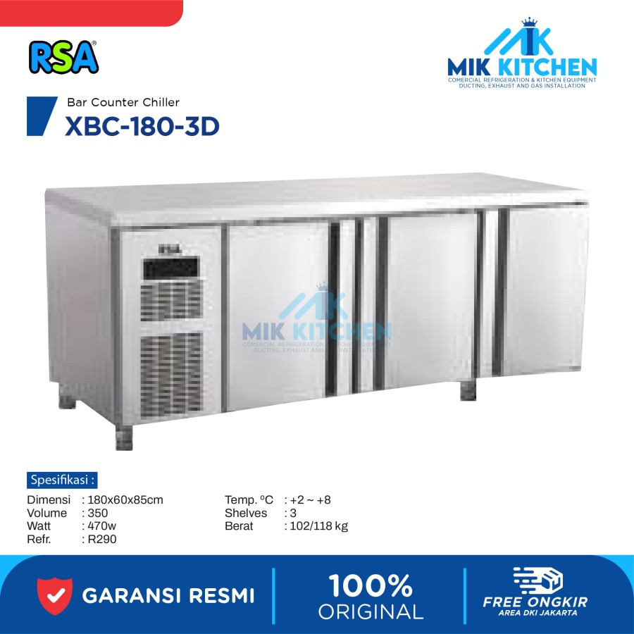 RSA Bar Counter Chiller XBC-180-3D / XBC 180 3D / XBC1803D