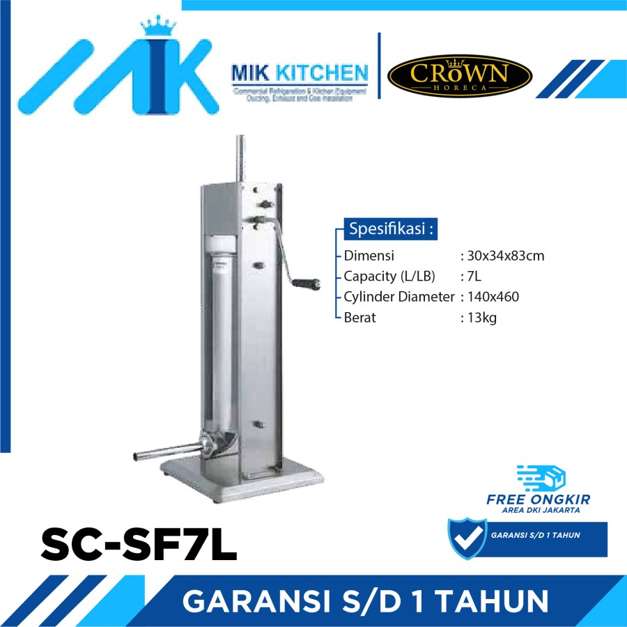 CROWN S/S Manual Vertical Sausage Filler SC-SF7L / SC SF7L / SCSF7L