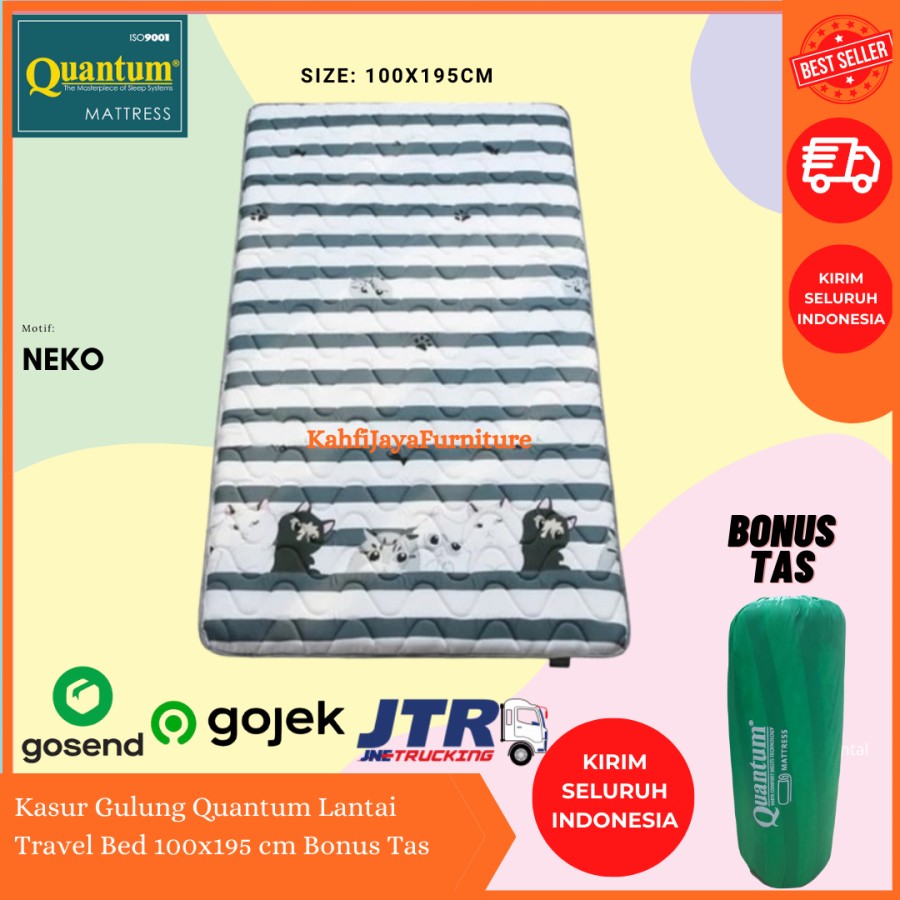 Kasur Gulung Quantum 100 x 195 cm Kasur Lipat Lantai Gratis Tas 