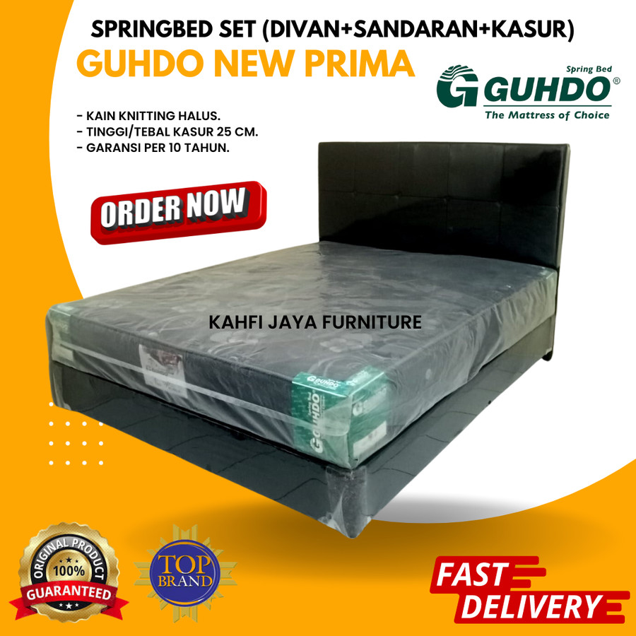 Springbed Guhdo New Prima 160x200 cm Full Set divan sandaran