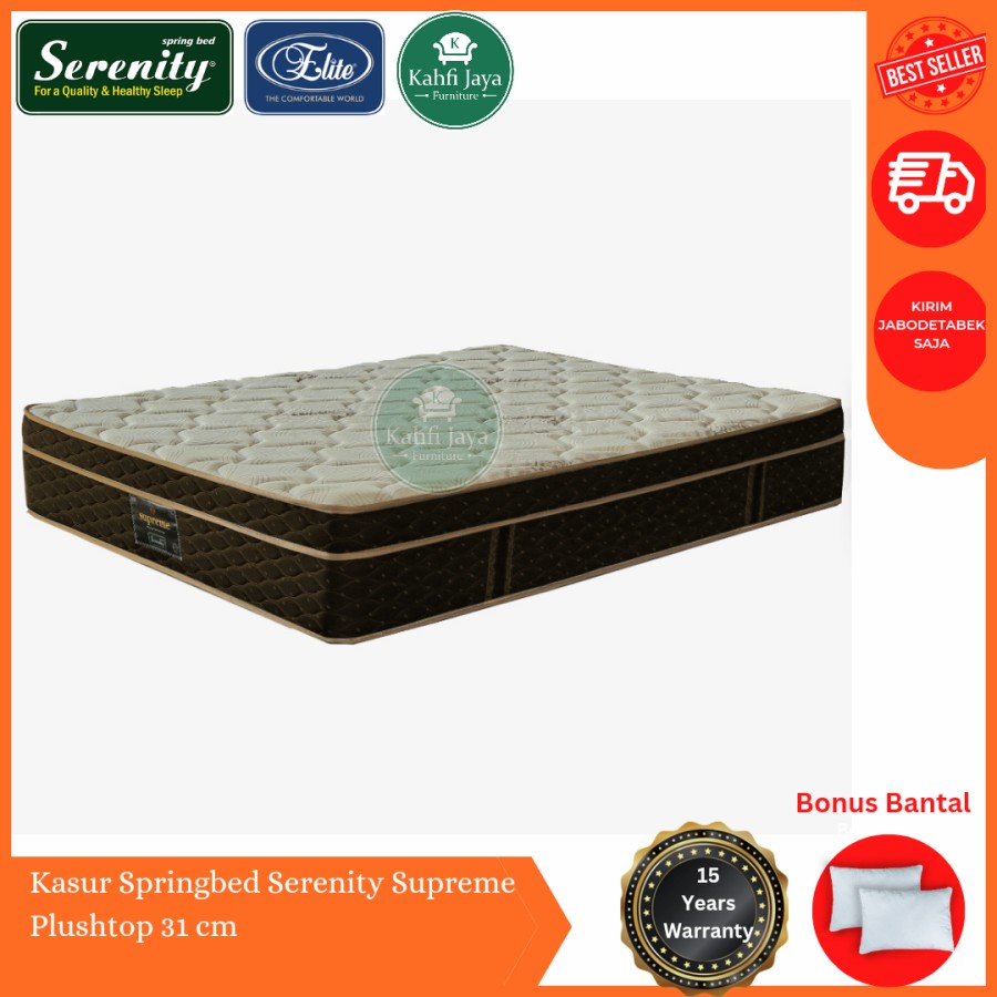 Springbed Elite Serenity Supreme 160 x 200 cm Full Set Divan Krem