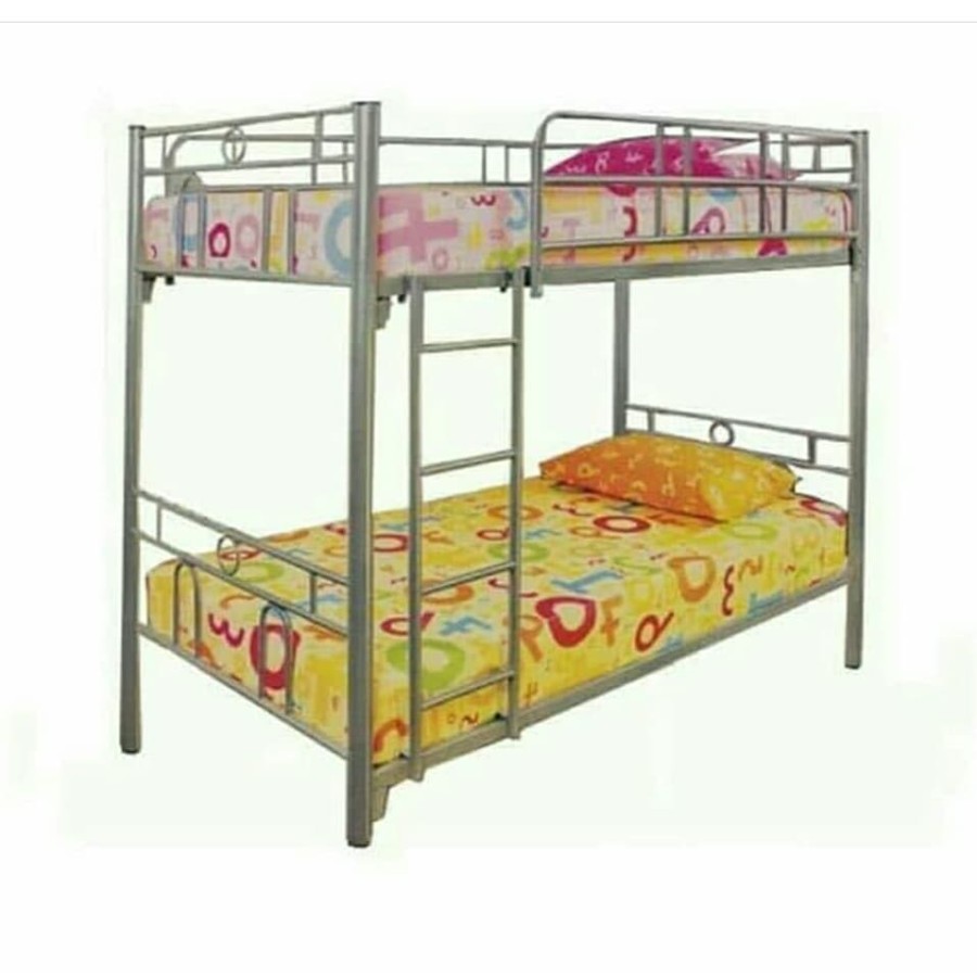 Ranjang Besi Tingkat Tulip 90x200cm + Kasur Busa 2 lembar