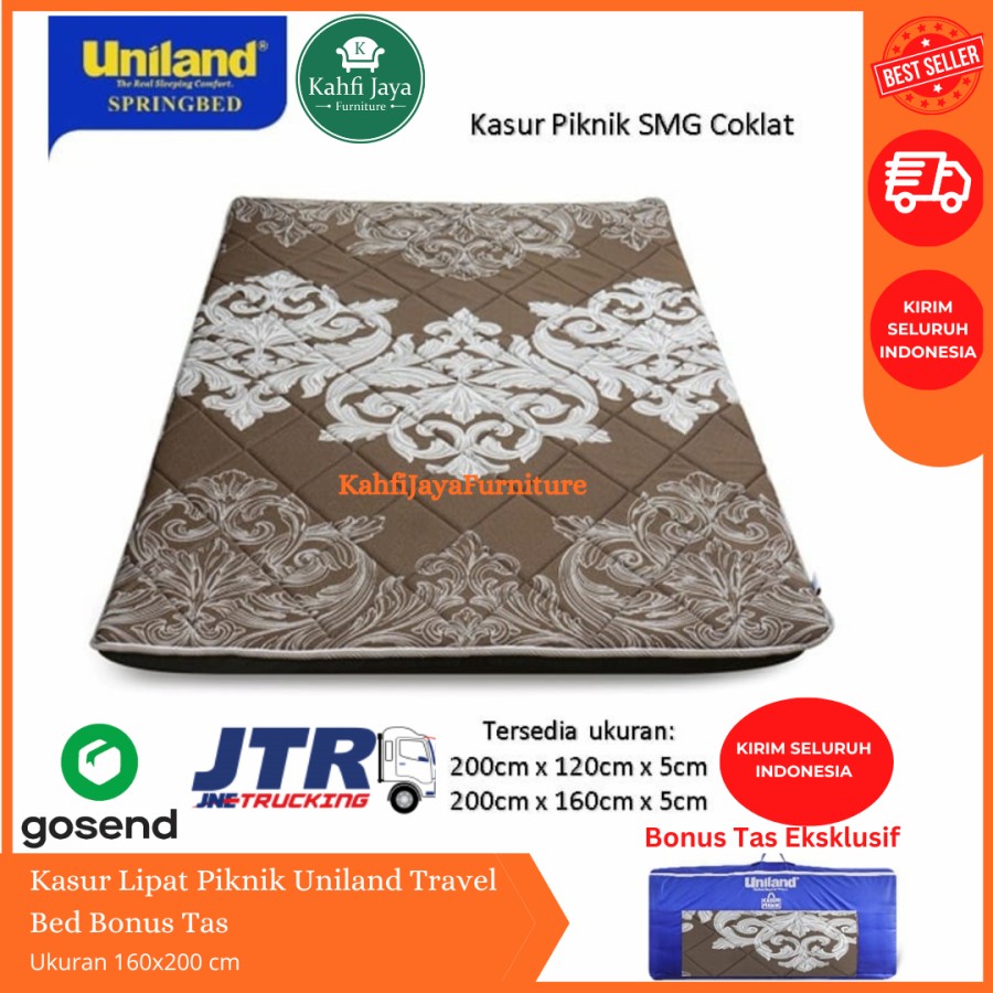 Kasur Lipat Uniland 160x200 cm Travel Bed Busa Gulung Lantai Bonus Tas