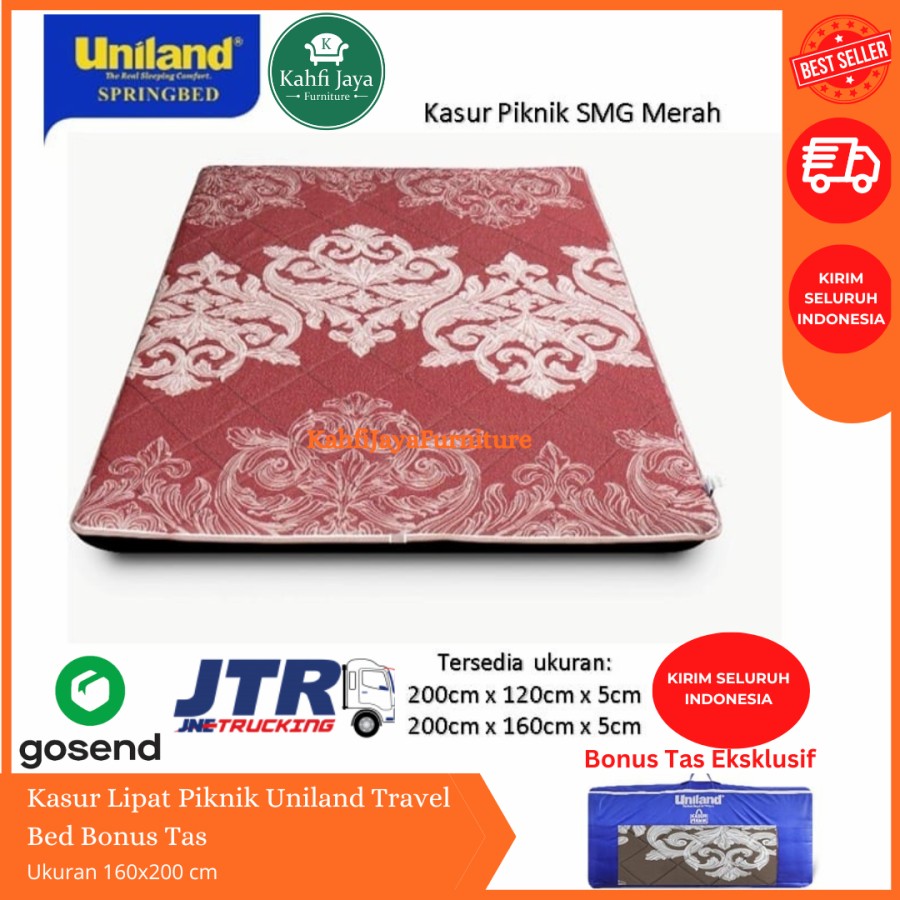 Kasur Lipat Uniland 160x200 cm Travel Bed Busa Gulung Lantai Bonus Tas