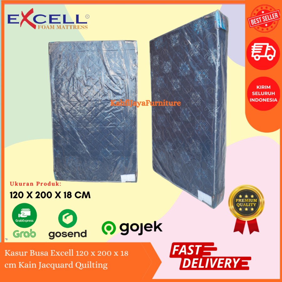 Kasur Busa 120x200x18 cm Excell Kain Jacquard Quilting Tebal