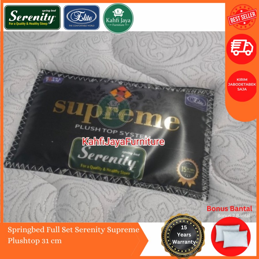 Springbed Elite Serenity Supreme 160 x 200 cm Full Set Divan Krem