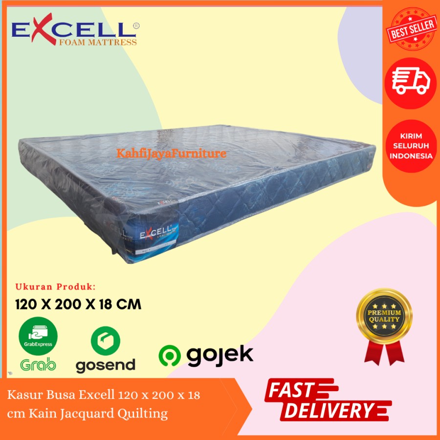 Kasur Busa 120x200x18 cm Excell Kain Jacquard Quilting Tebal