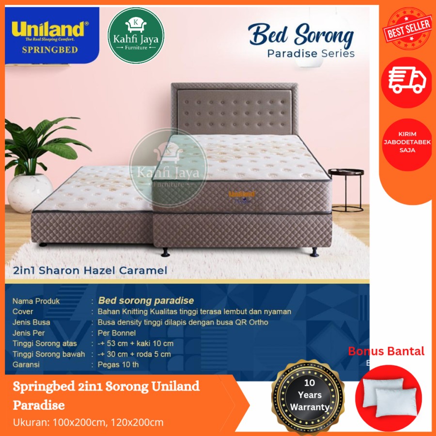 Springbed Uniland 2in1 Sorong 120x200cm Bonus Bantal Guling