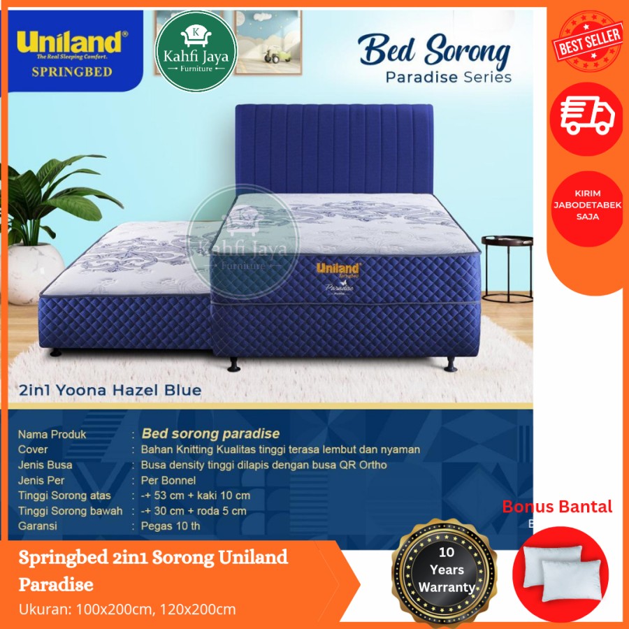 Springbed Uniland 2in1 Sorong 120x200cm Bonus Bantal Guling