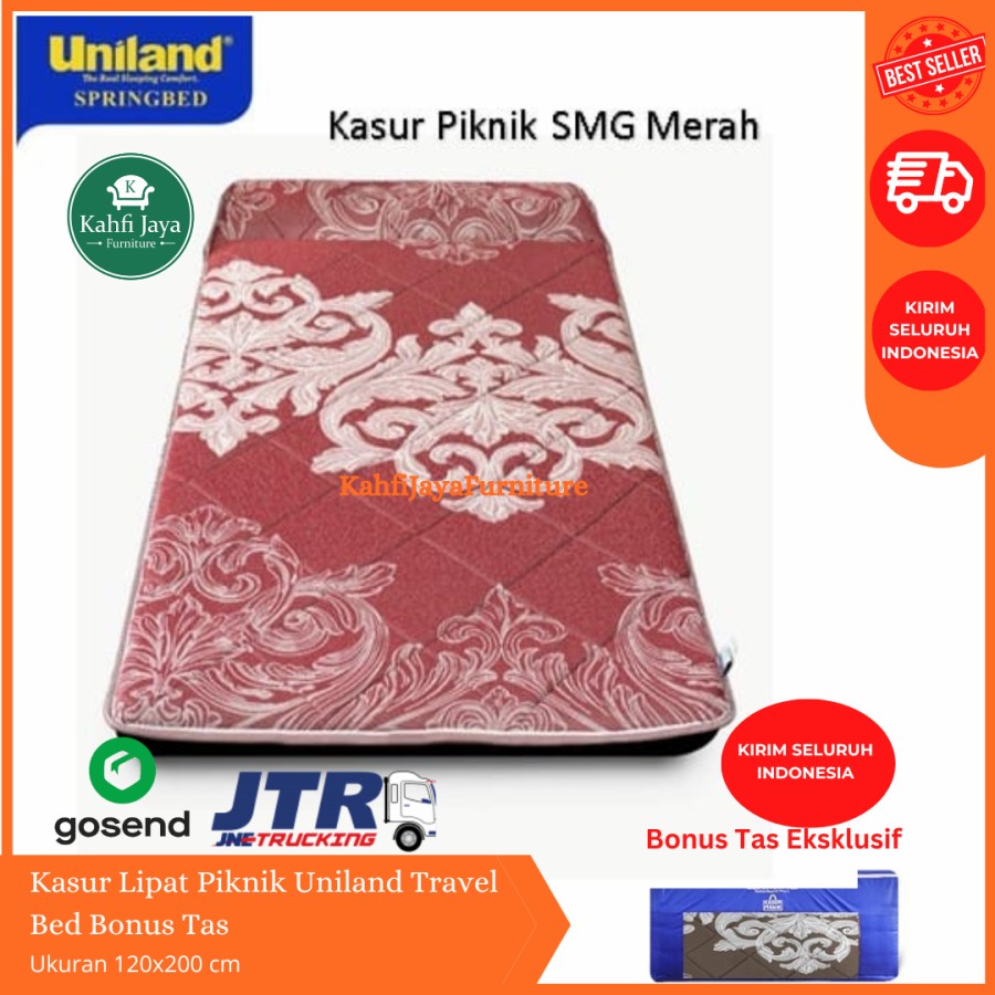Kasur Lipat Uniland 120x200 cm Travel Bed Busa Gulung Lantai Bonus Tas
