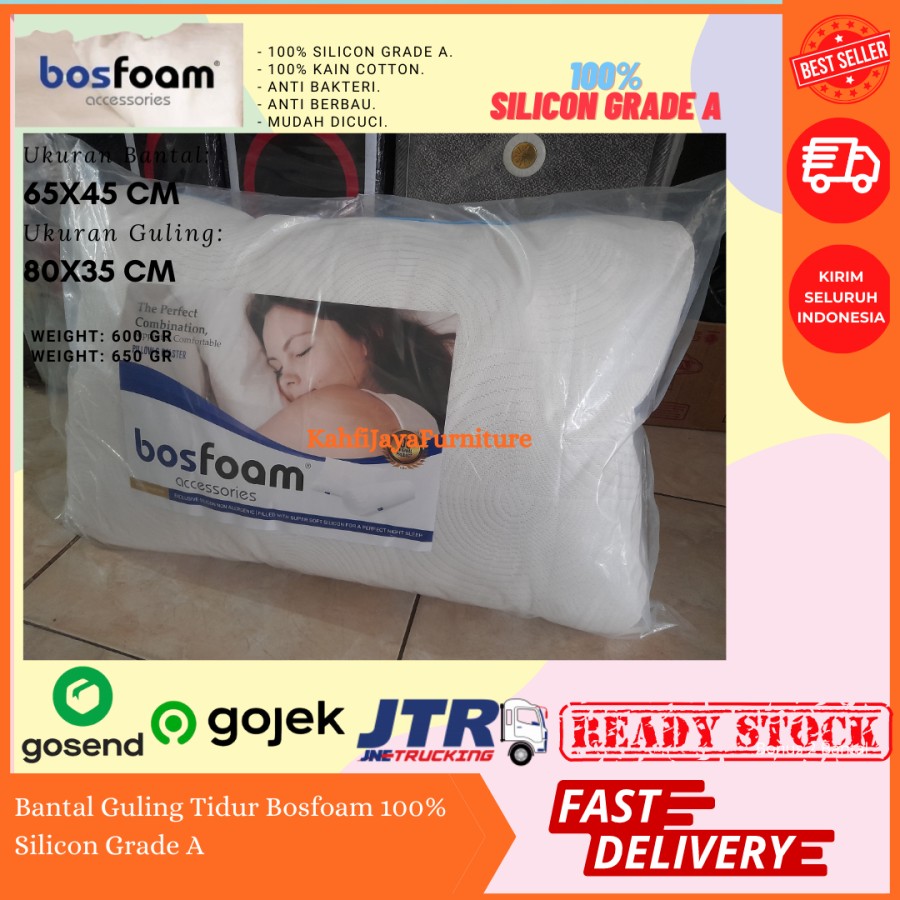 Bantal Guling Silicon 100% Grade A Bosfoam Anti Alergi