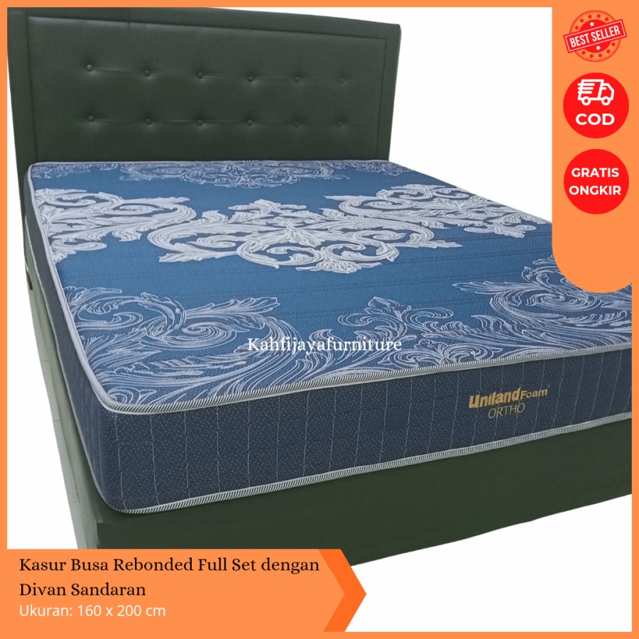 Kasur Busa Rebonded Full Set Dengan Divan Sandaran 160x200 cm