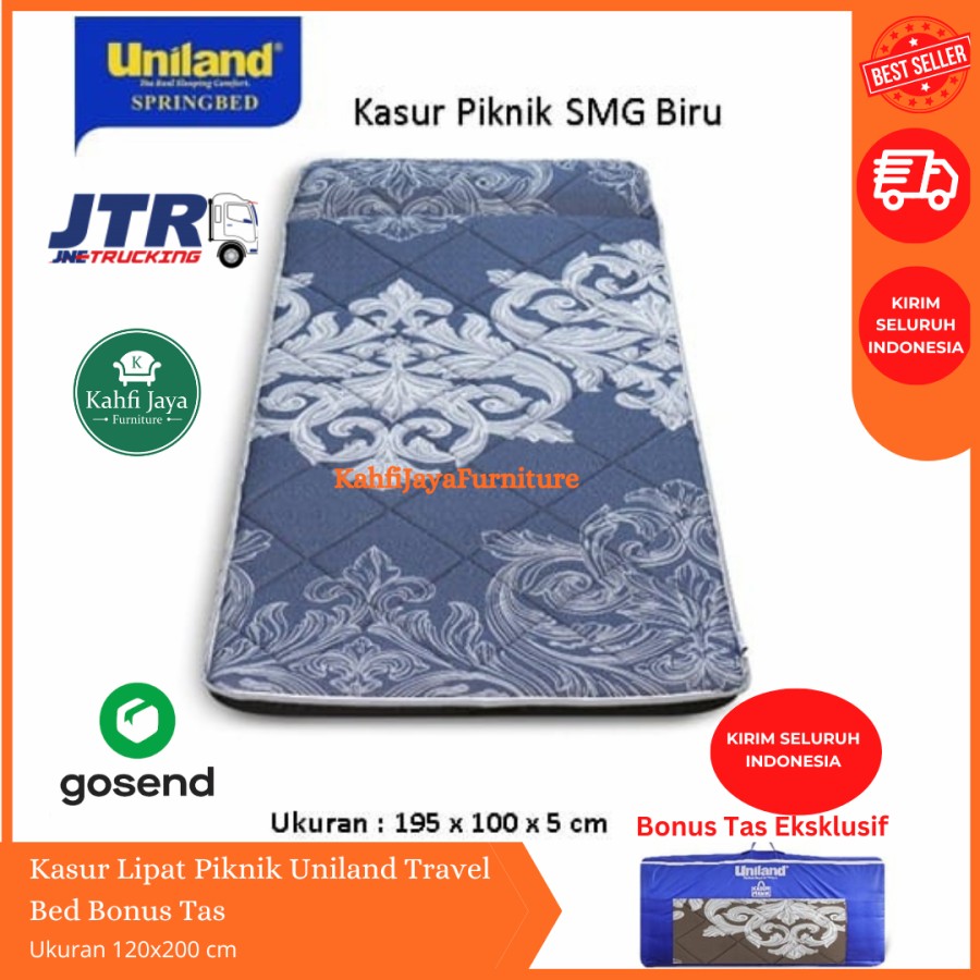 Kasur Lipat Uniland 120x200 cm Travel Bed Busa Gulung Lantai Bonus Tas