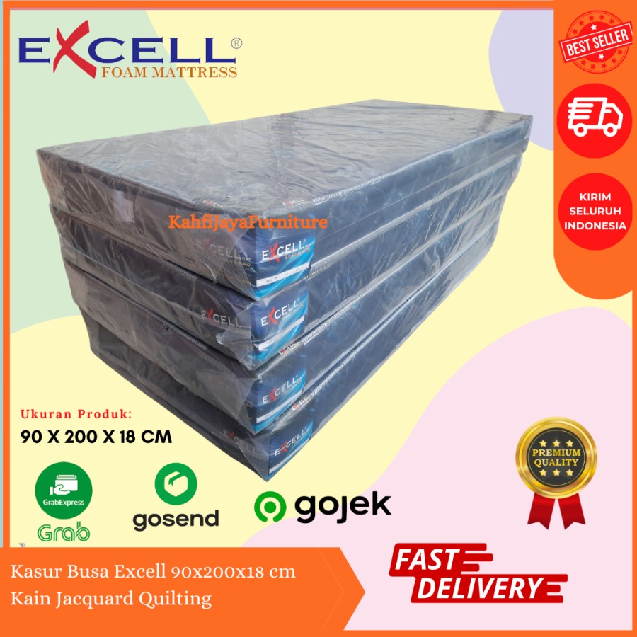 Kasur Busa 90x200x18 cm Excell Kain Jacquard Quilting Tebal