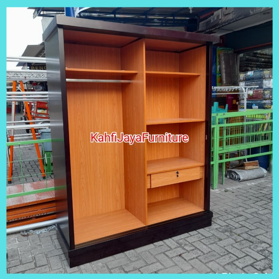 Lemari Pakaian Minimalis Sliding 2 Pintu Besar Starmax Regina Solid
