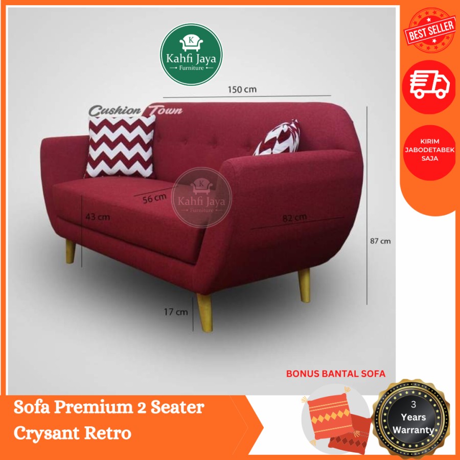 Sofa Crysant 2 Seater Flamingo