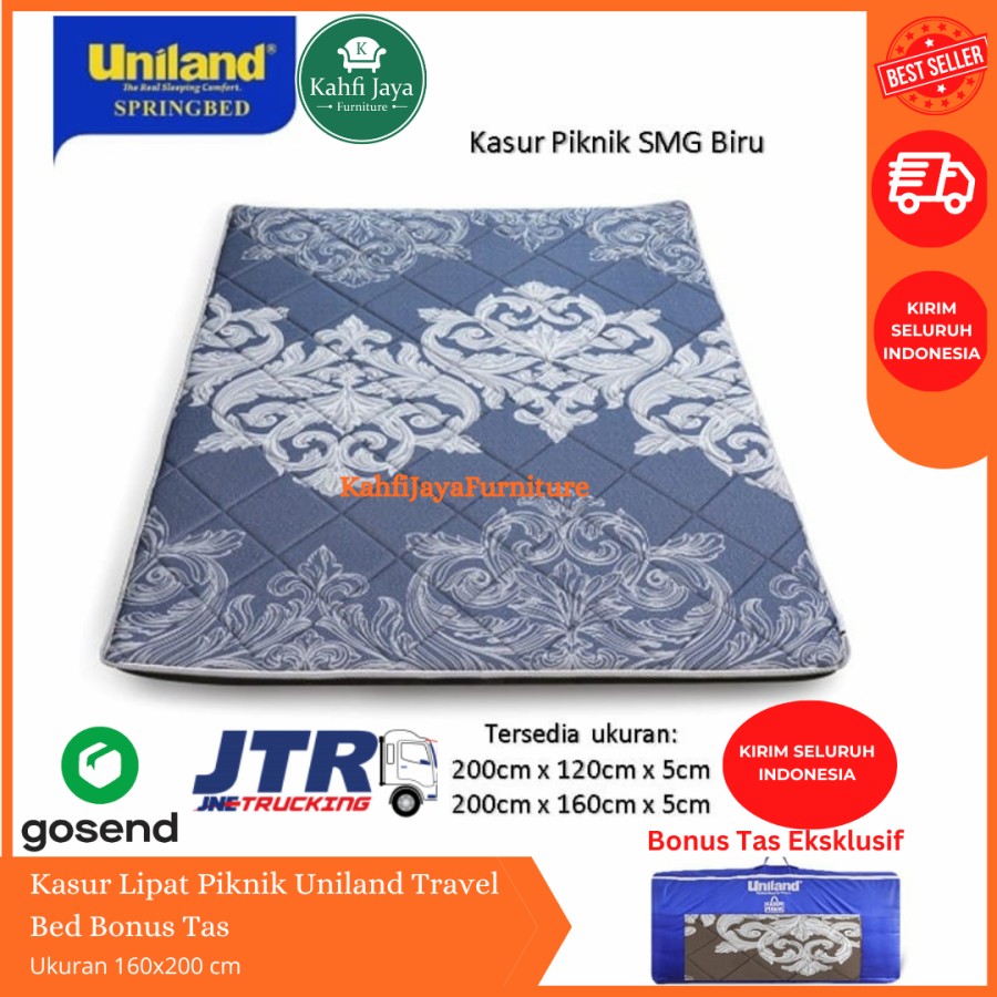 Kasur Lipat Uniland 160x200 cm Travel Bed Busa Gulung Lantai Bonus Tas