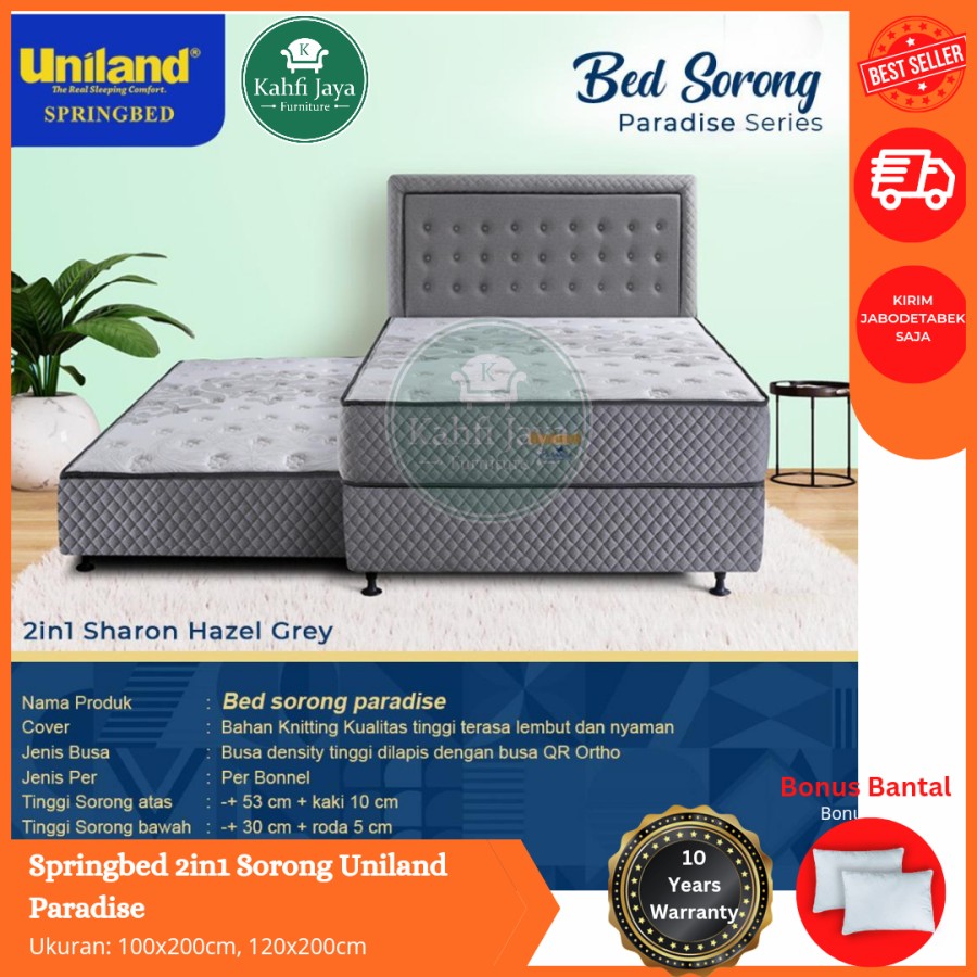 Springbed Uniland 2in1 Sorong 120x200cm Bonus Bantal Guling