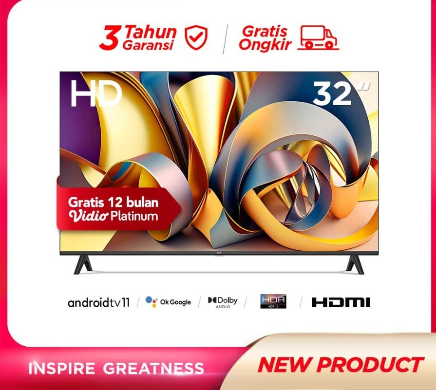 TCL 32 inch Smart LED TV - Android 11.0 - HD - Dolby Audio - GVA 32A9