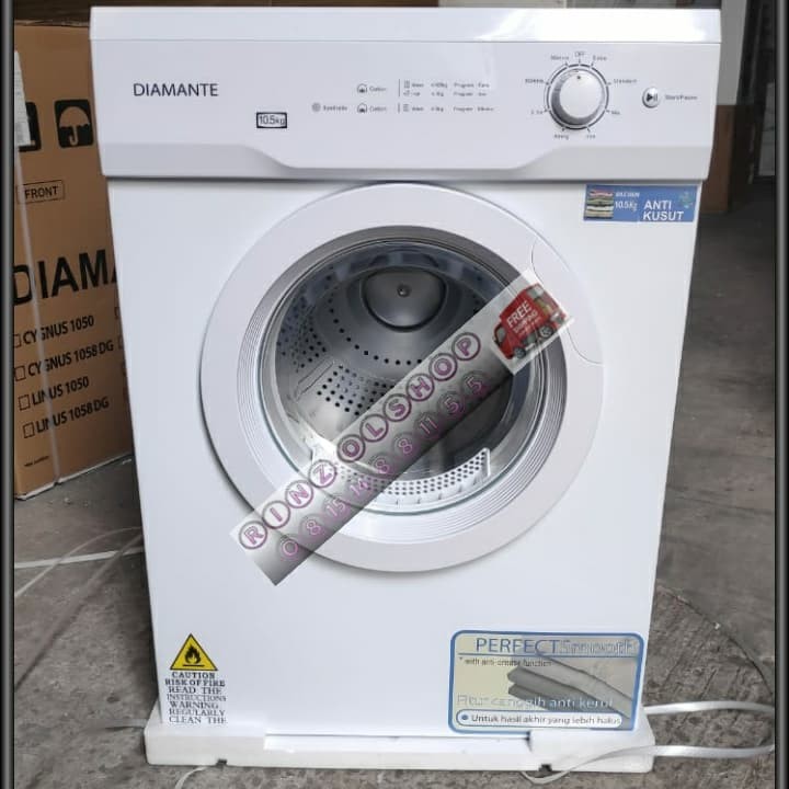 DRYER LAUNDRY GAS DIAMANTE CYGNUS 1050 MESIN PENGERING 10.5KG