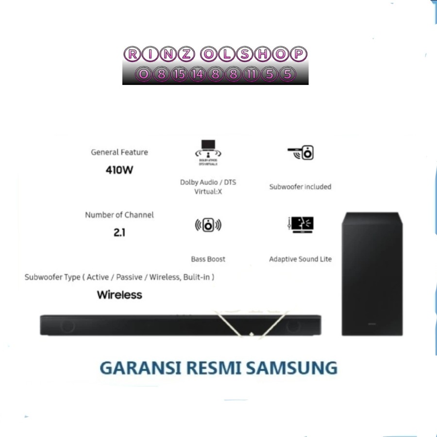 Jual SOUNDBAR SAMSUNG HW-B550 BASS BOOST WIRELESS BLUETOOTH