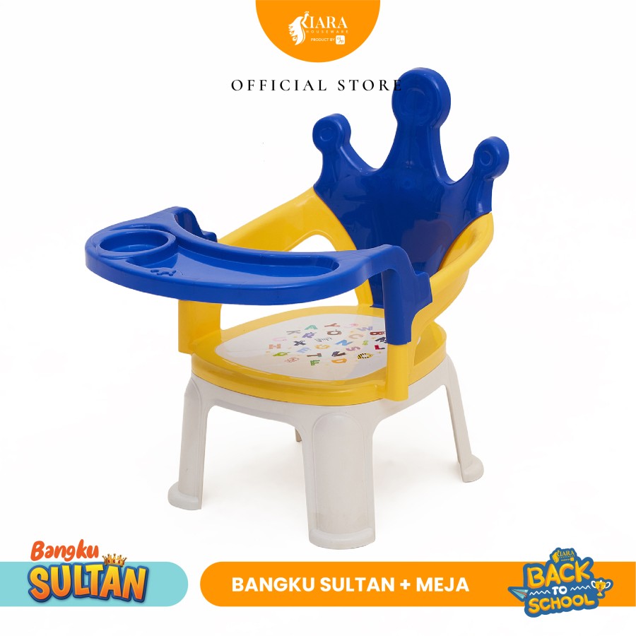 CJP Kiara -Set Meja Kursi Anak Sultan Bangku Belajar Plastik Sandaran