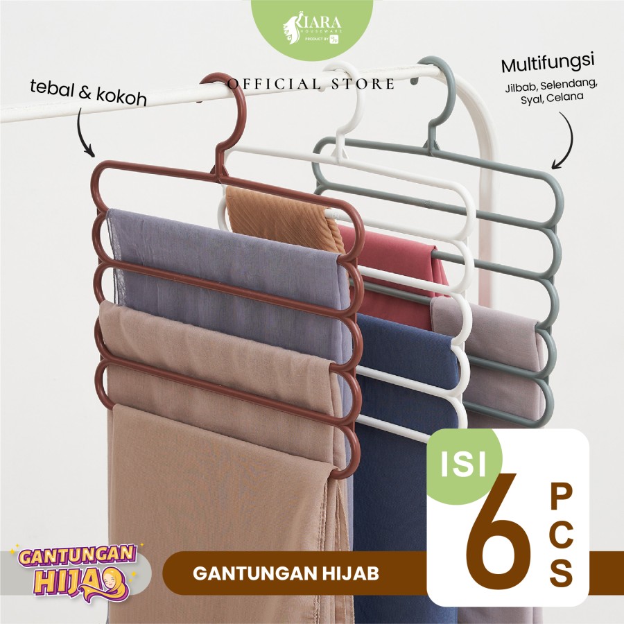 CJP Kiara - Gantungan Jilbab Susun Hanger Hijab Kerudung Gantung 6 Pcs