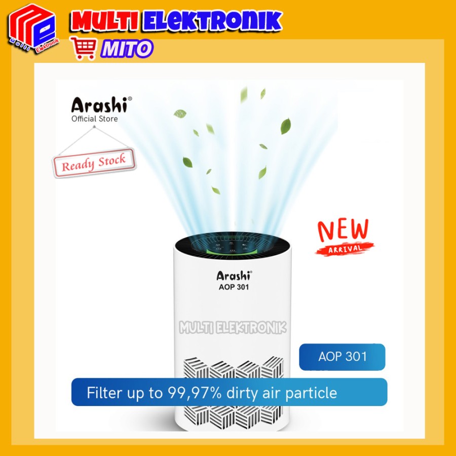 Arashi Penyaring Udara dengan HEPA Filter AOP301 Portable Rechargeable