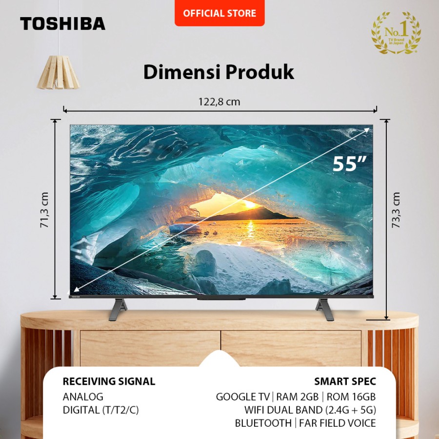 Toshiba TV 55" 4K UHD Google TV - Quantum Dot QLED Dolby - 55M550MP