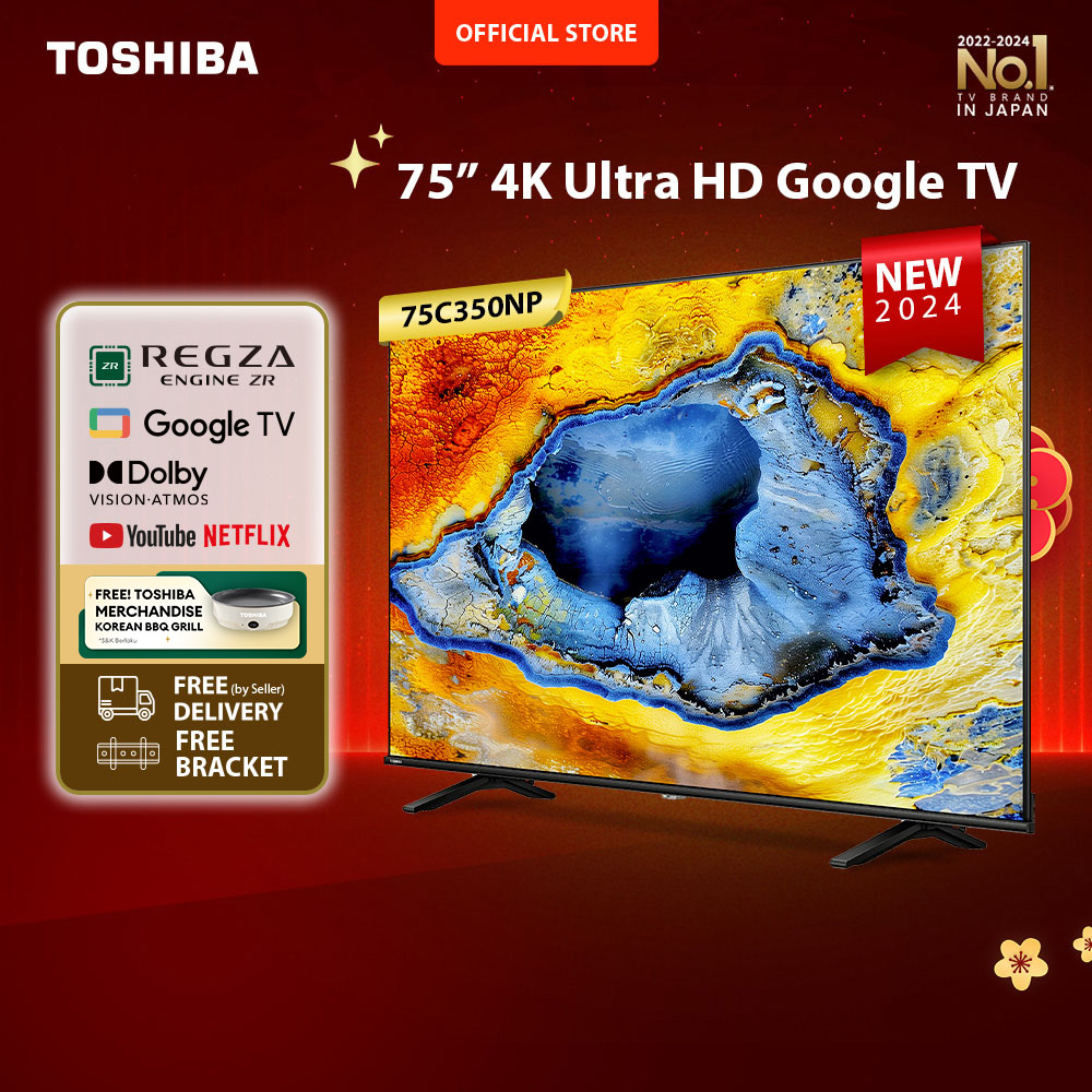 [FREE BRACKET] Toshiba TV 75" 4K Google TV - Dolby Vision - 75C350NP