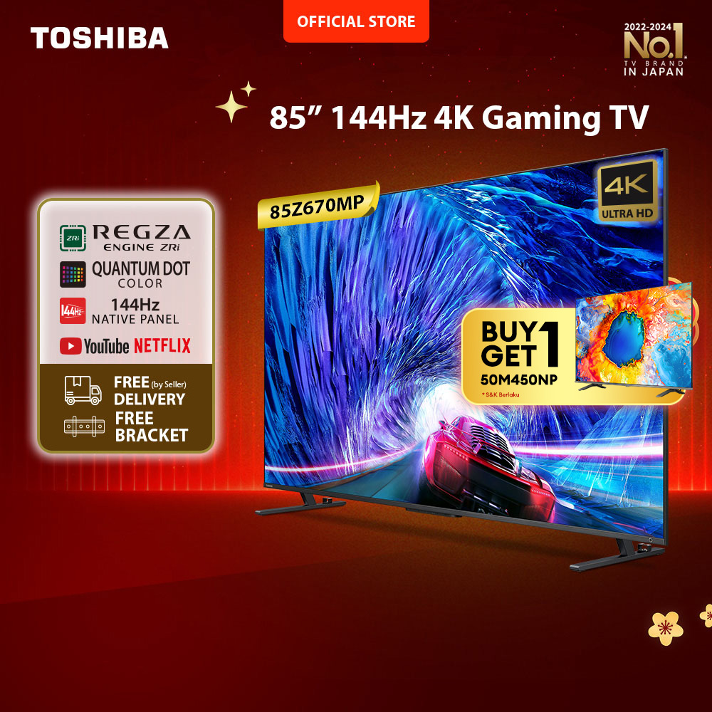 Toshiba GAMING TV 85" 144Hz 4K UHD Smart TV Dolby Vision IQ - 85Z670MP