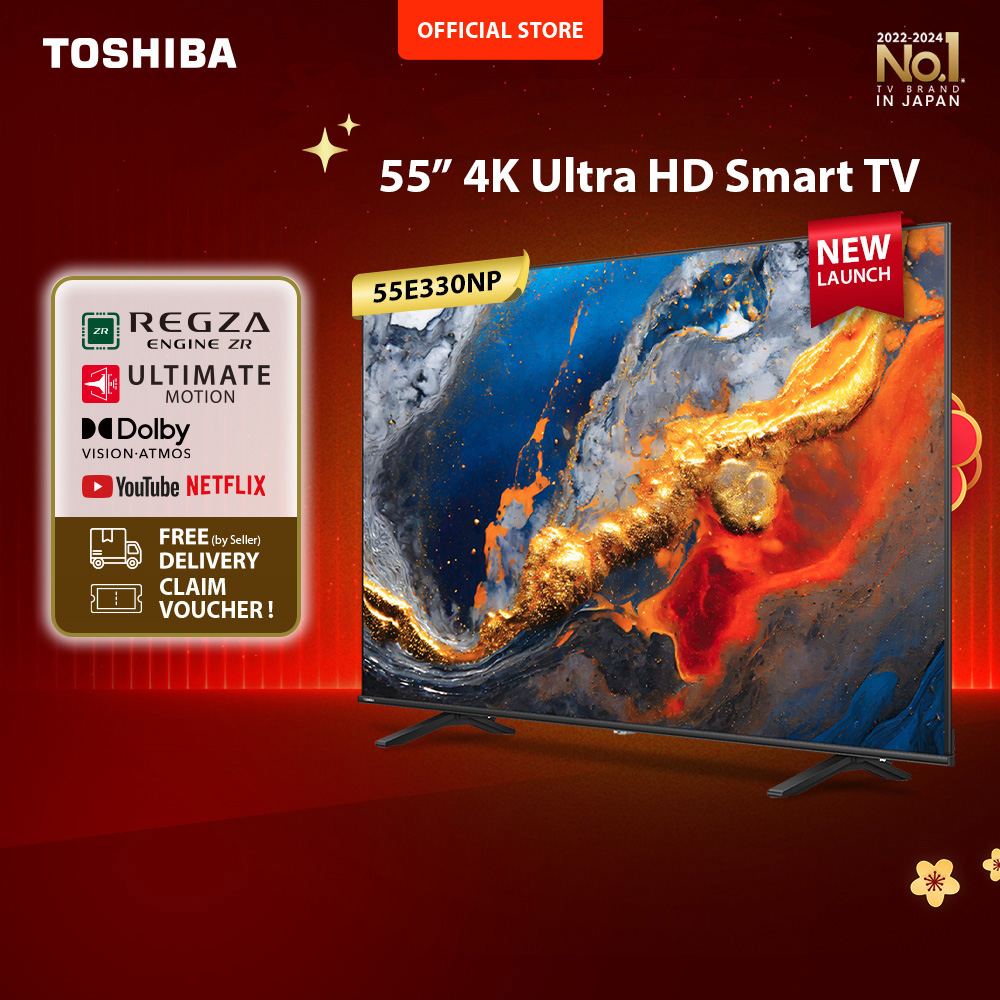 Toshiba TV 55" 4K Smart TV - Dolby Vision Netflix/Youtube - 55E330NP