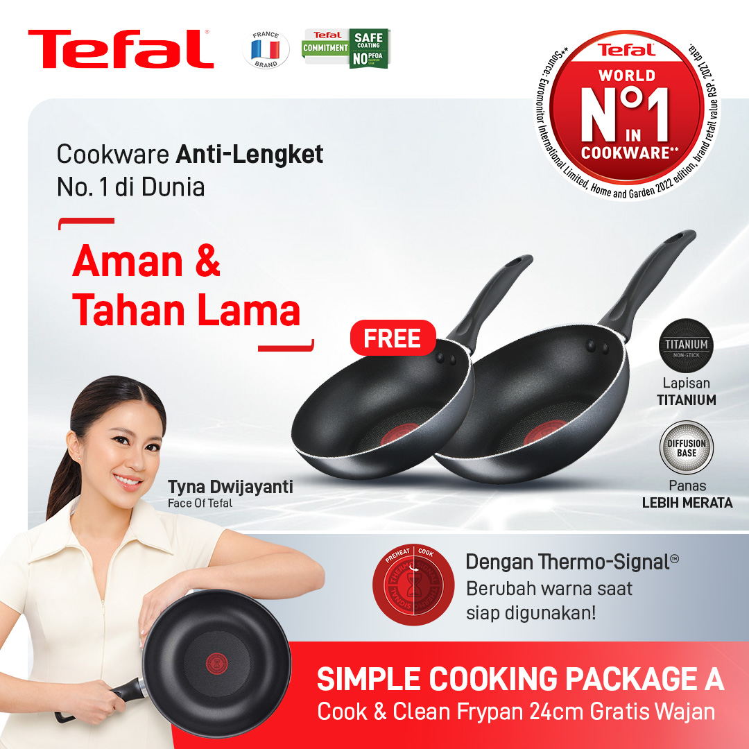 B1G1 Tefal Wajan Anti Lengket Set 2 PCS Frypan - Simple Cooking Set