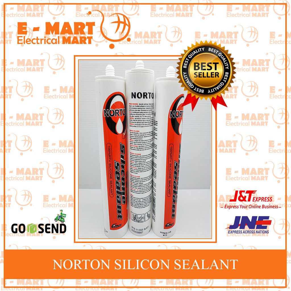 Jual Lem Kaca Silicon Norton Silicone Sealant Tube Lem Keramik Aquarium Besi Karet Metal Botol