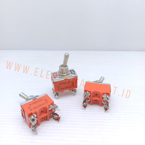 Jual Saklar TOGGEL Switch 4 PIN ON OFF Toggel 4 Kaki Orange