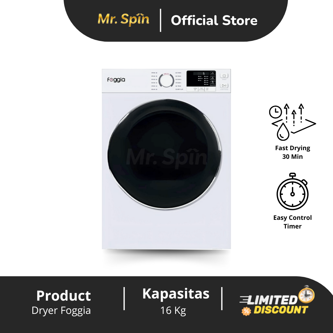 Dryer Foggia Kapasitas 16Kg FGD160 / FGD-160 Mesin Pengiring Pakaian G