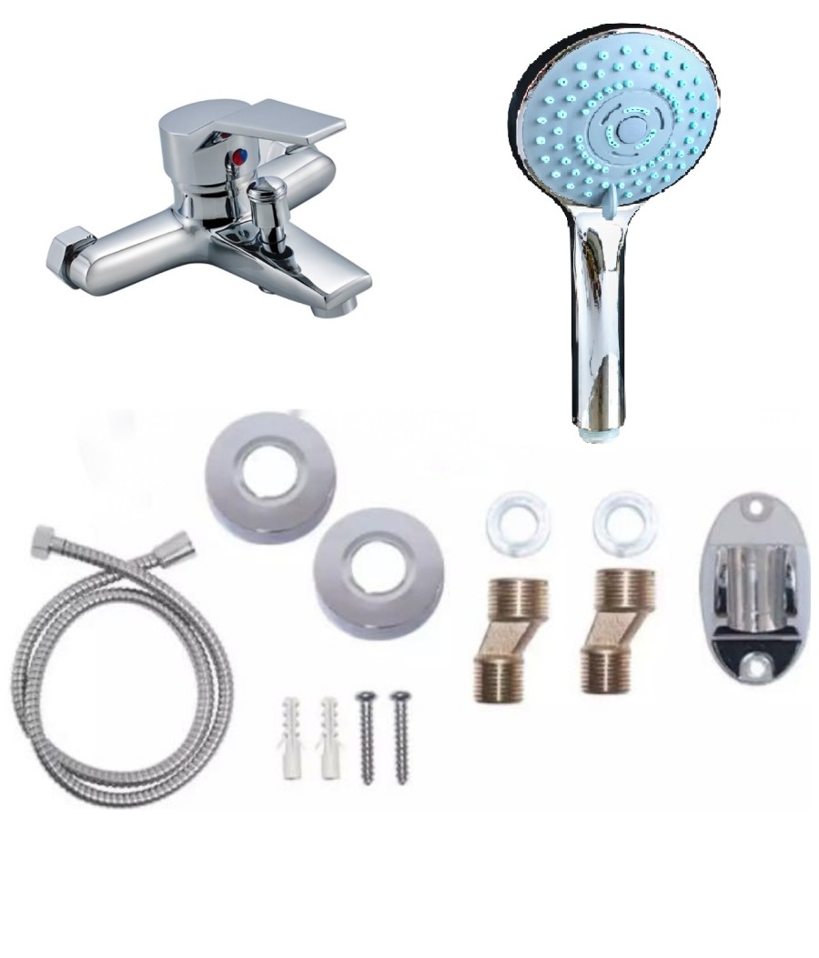 Kran Mixer 1 SET Hand Shower, Selang dan Gantungan Shower - SET HS-77