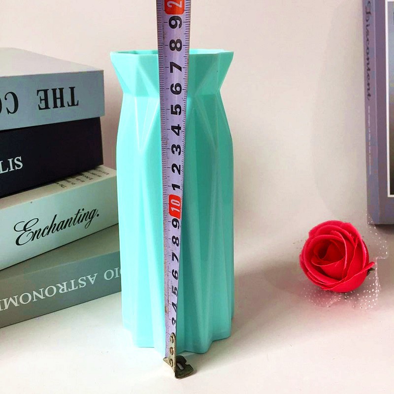 Vas Bunga Plastik Pot Zigzag Vintage Shabby Chic Hias Artifisial