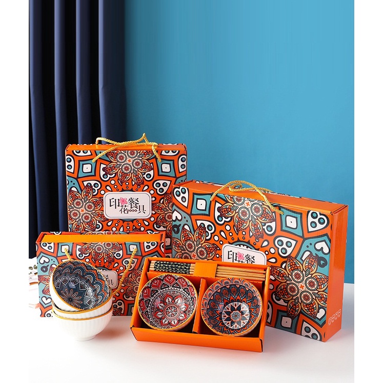 Japanese Bowl Set Mangkok Sumpit Set Peralatan Makan Porselen Mangkok Keramik