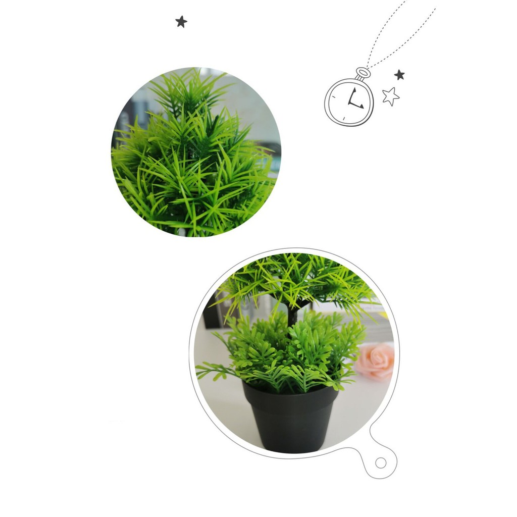 Tanaman Pohon Vanilo Bonsai Bunga Plastik Ornamen