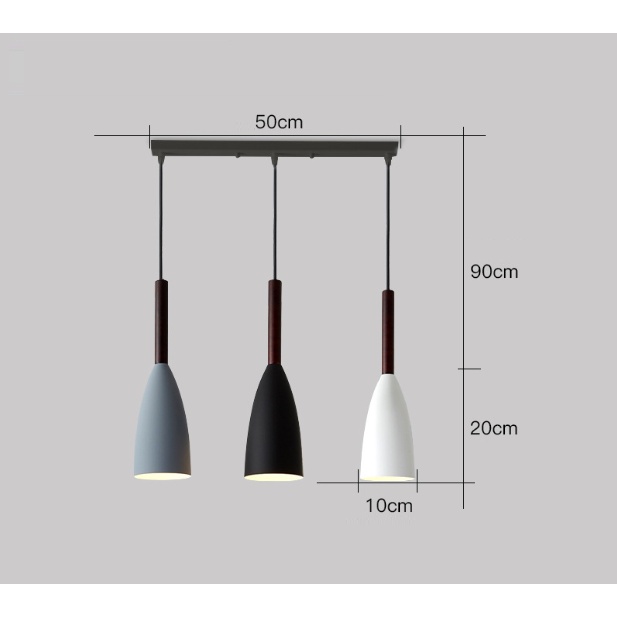 READY STOCK 3 Lampu Gantung Warna Macaron LED Lampu Gantung Minimalis Untuk Dekorasi Ruang Makan Lampu