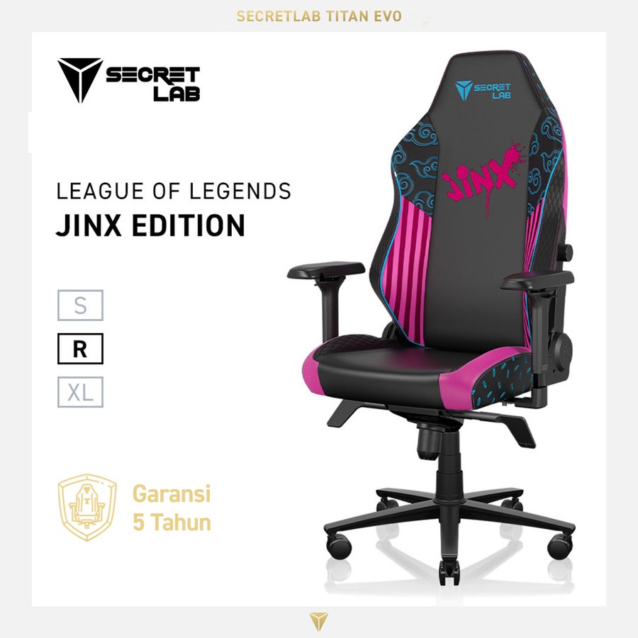 Secretlab TITAN Evo Kursi Gaming—League of Legends Jinx Edition