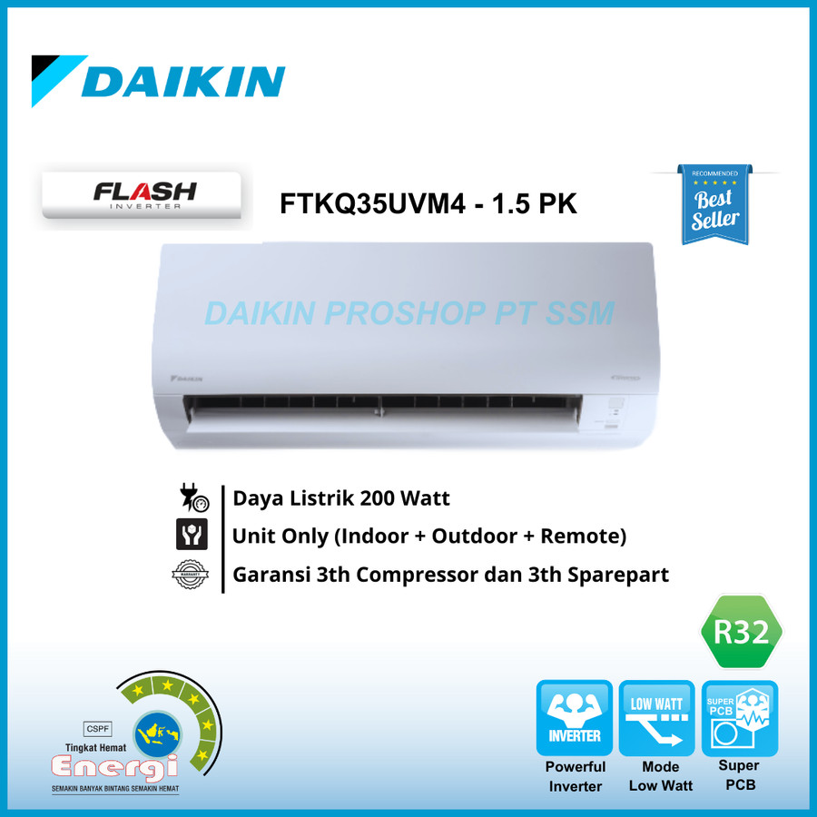 Jual Ac Daikin Flash Inverter Pk Type Ftkq Uvm