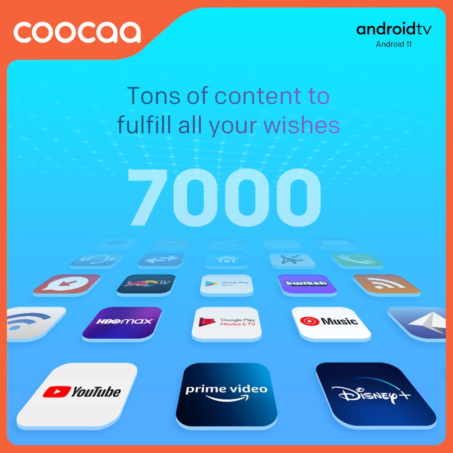 COOCAA LED TV 32 INCH -ANDROID 11.0- Digital TV - 2.4G/5G WIFI (32S7G)