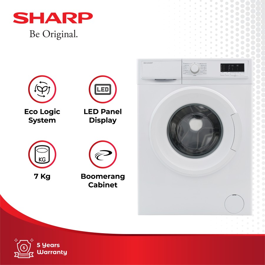Sharp Mesin cuci Front Loading ES-FL1072B 7kg